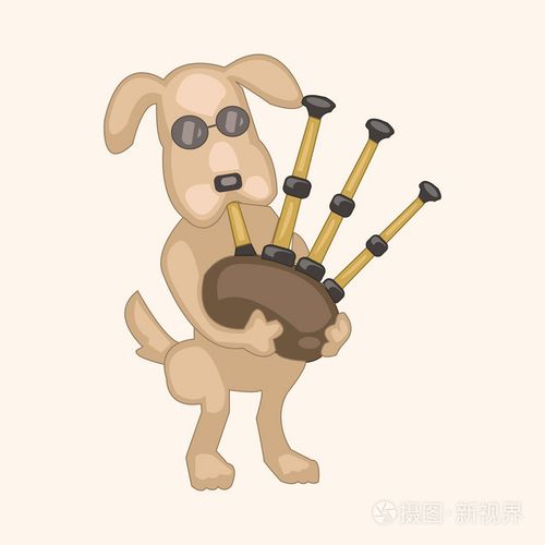 动物狗玩乐器卡通主题元素插画-正版商用图片0cq0n1-摄图新视界